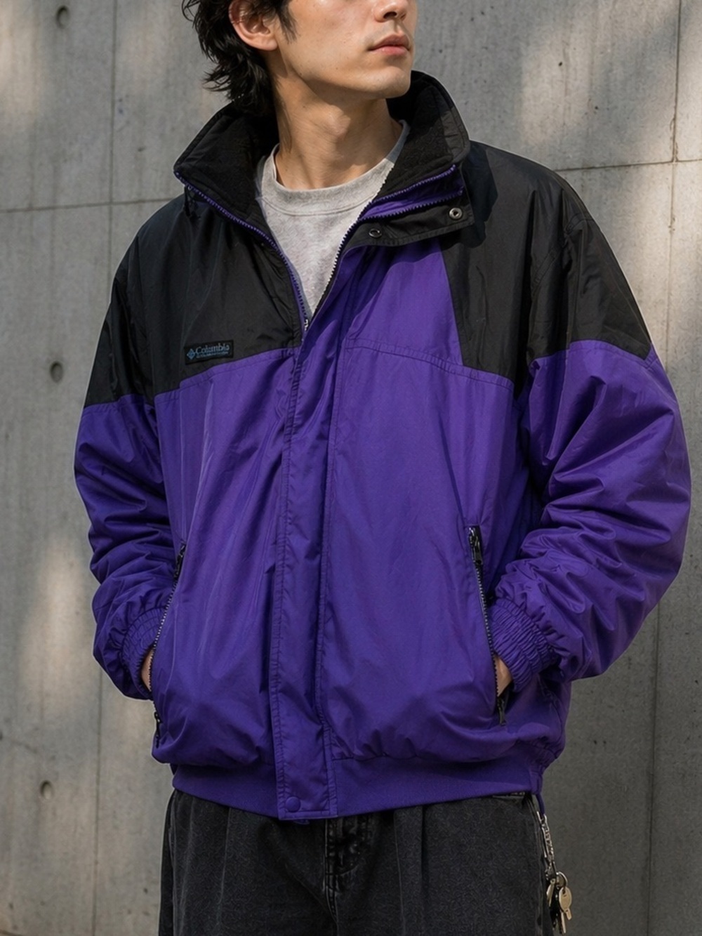 Vintage 90’s Columbia Interchange 3-in-1 Jacket – Purple & Black Korea Men’s XL